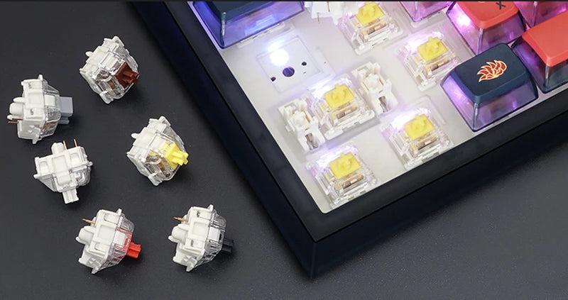 Pro Bluetooth mechanical keyboard 80% TKL low noise switch RGB backlit PBT