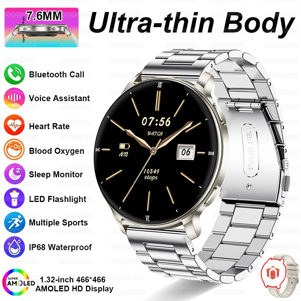 2026New 7.6mm Ultra Thin Women Smartwatch AMOLED Display Bluetooth