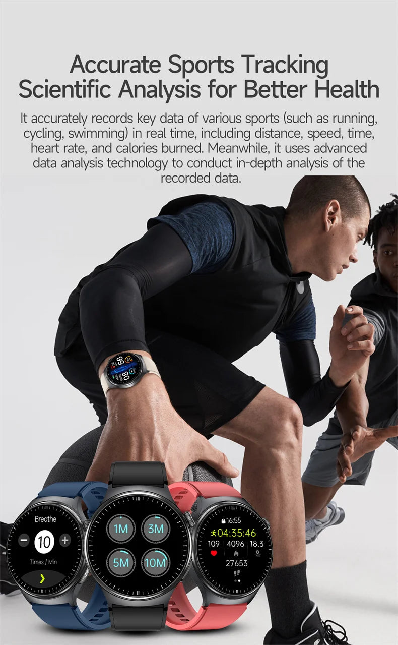 New Accurate ECG Smart Watch Heart Health Analysis Blood oxygen Pressure BT
