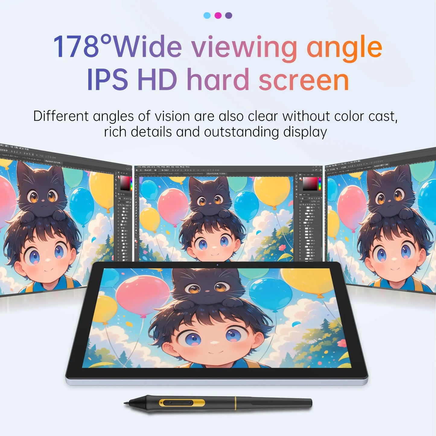 BOSTO BT-101A Portable Graphics Drawing Tablet 10.1 Inch IPS Screen