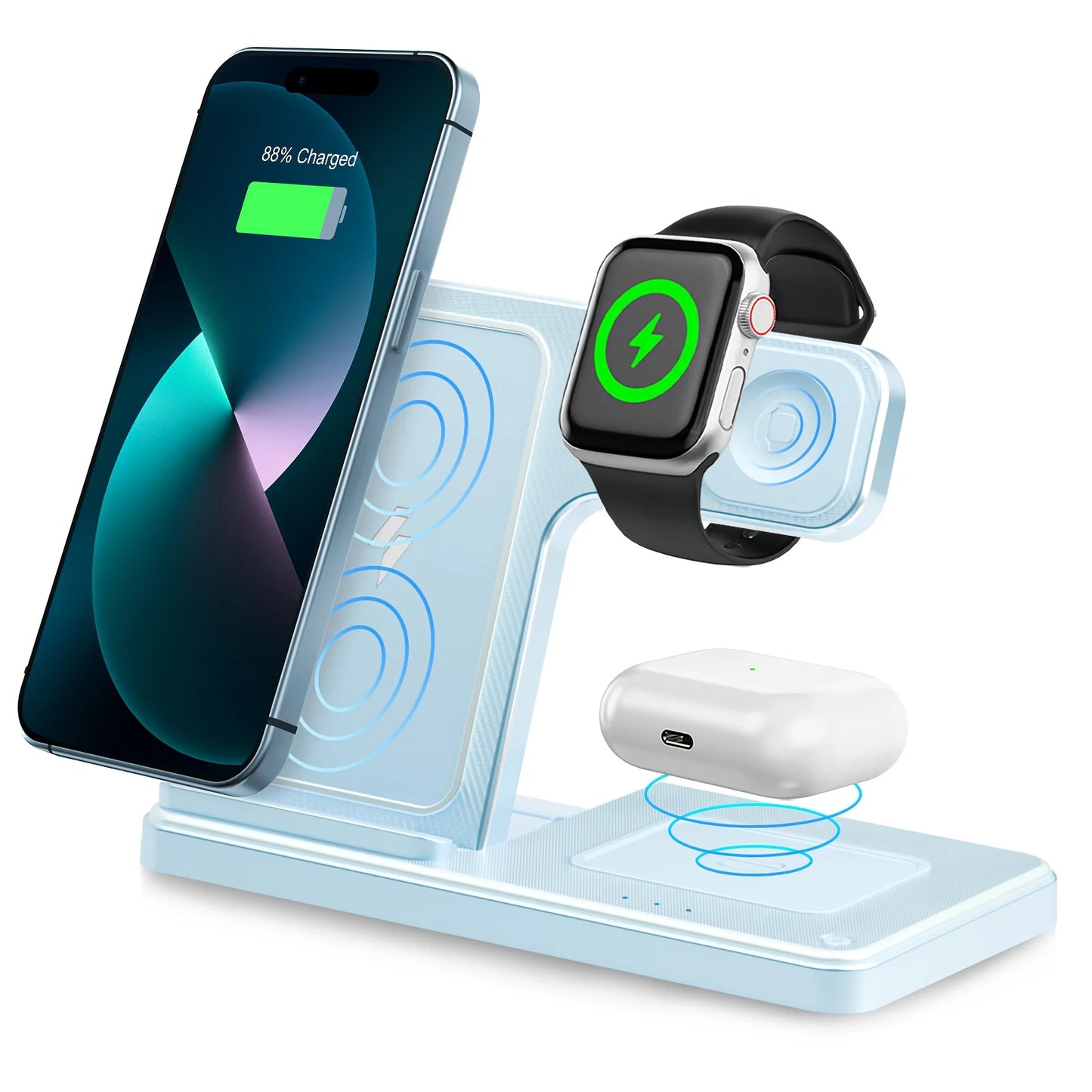 3 In 1 Wireless Charging Station Magnetic Fast Charging 18W Foldable