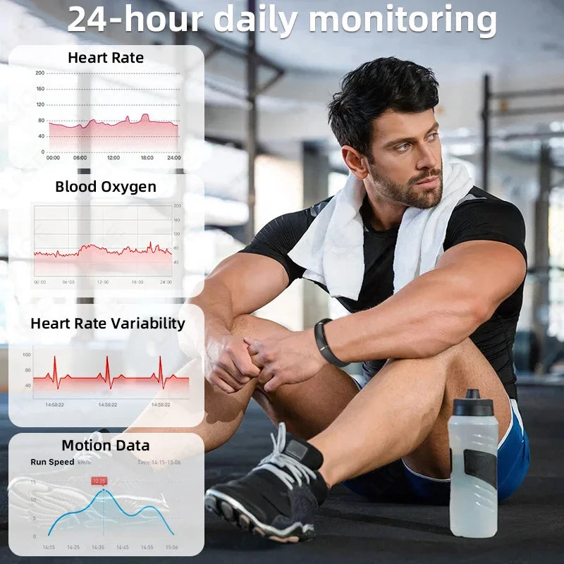 New Fashion Bluetooth Smart Bracelet Health Heart Rate Sleep Stress Monitoring