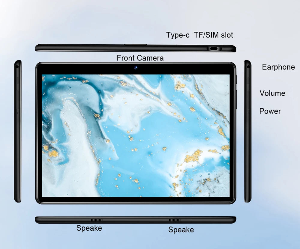 New Google 10.1 Inch HD Display Pad Octa Core Android 13 Tablets Dual SIM