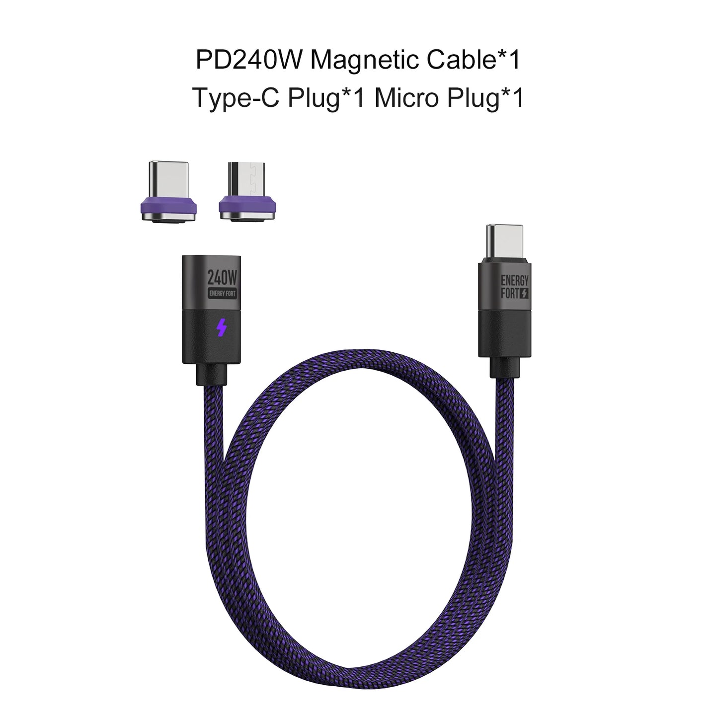 240W Magnetic Phone Charger Magnetic USB C Charging Cable 480Mbps Data