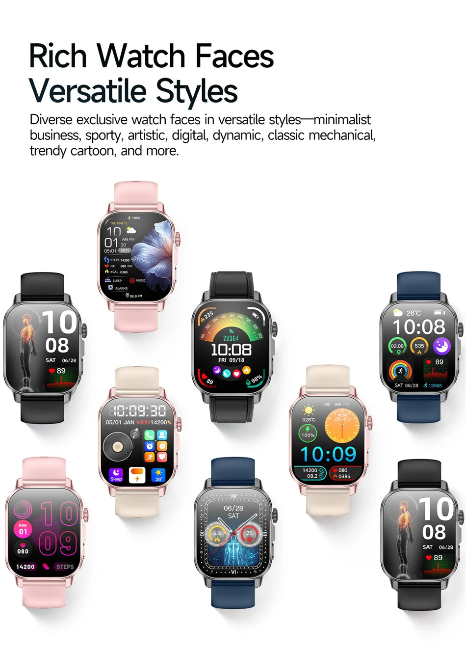 New Men Accurate Health Diagnosis ECG Smart Watch Blood Pressure Smartwatch