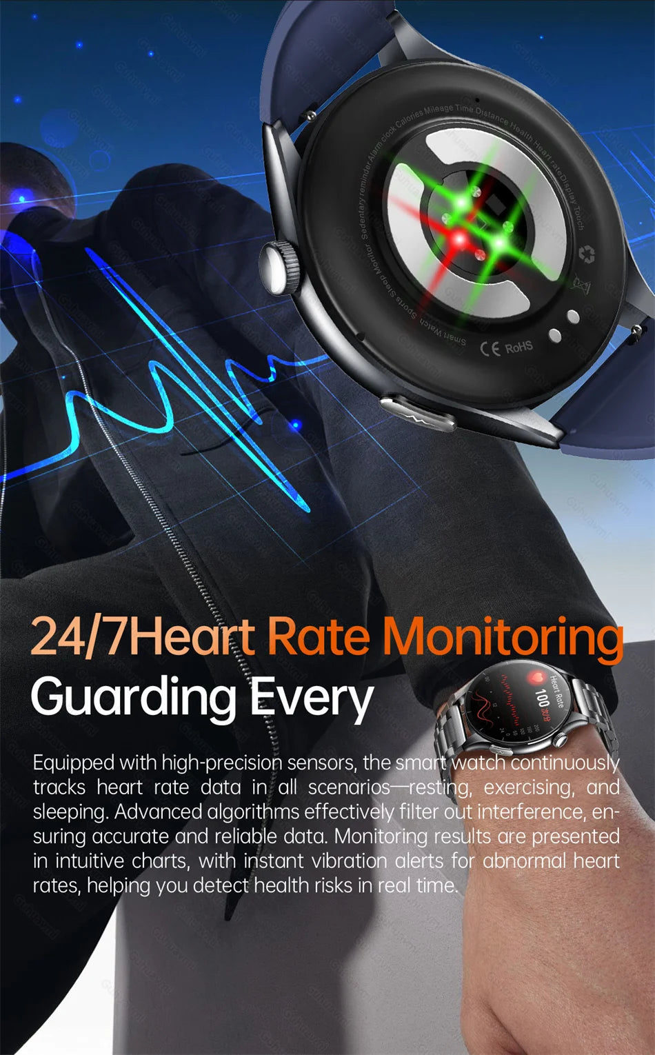 2026 New Smart Watch NFC ECG+PPG Blood oxygen Uric Acid Blood Pressure