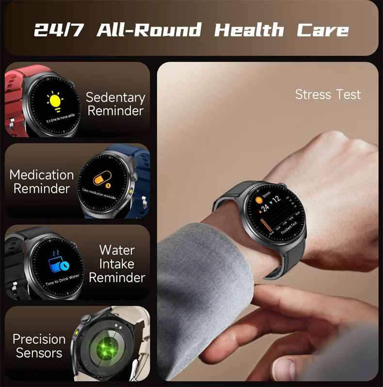 New Accurate ECG Smart Watch Heart Health Analysis Blood oxygen Pressure BT