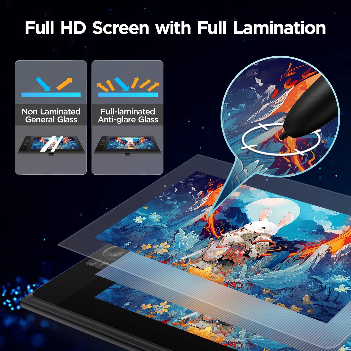 UGEE UE12 Plus Digital Pen Tablet Monitor with 11.9 HD Screen Drawing Tablet