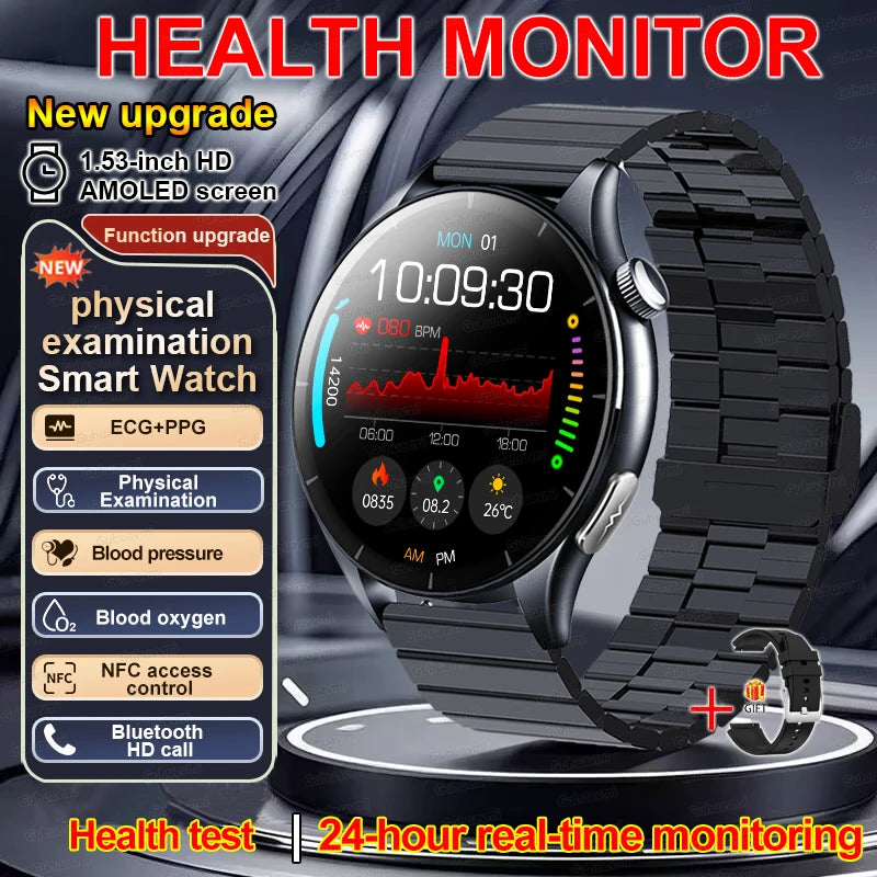 2026 New Smart Watch NFC ECG+PPG Blood oxygen Uric Acid Blood Pressure