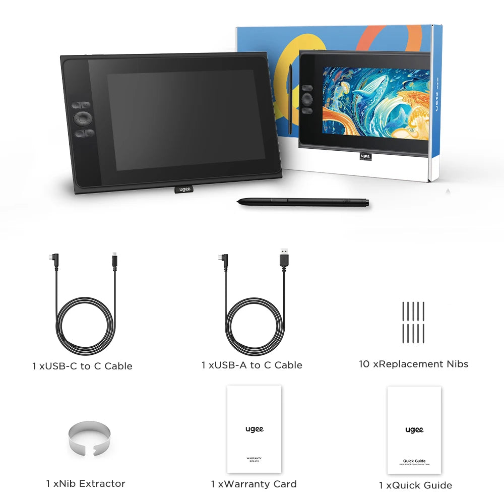 UGEE UE12 Plus Digital Pen Tablet Monitor with 11.9 HD Screen Drawing Tablet