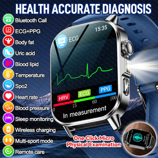 New Men Accurate Health Diagnosis ECG Smart Watch Blood Pressure Smartwatch