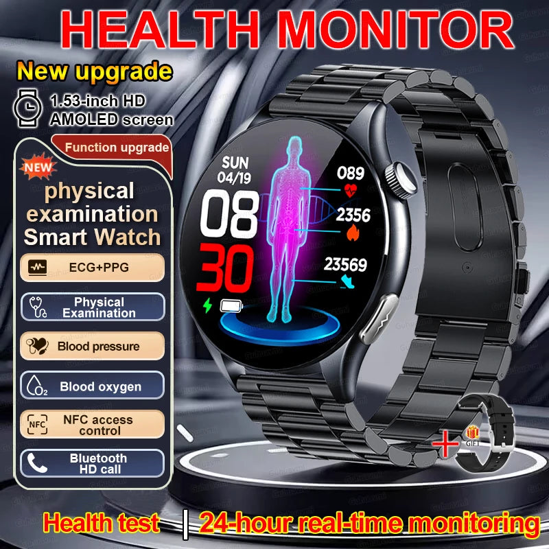 2026 New Smart Watch NFC ECG+PPG Blood oxygen Uric Acid Blood Pressure