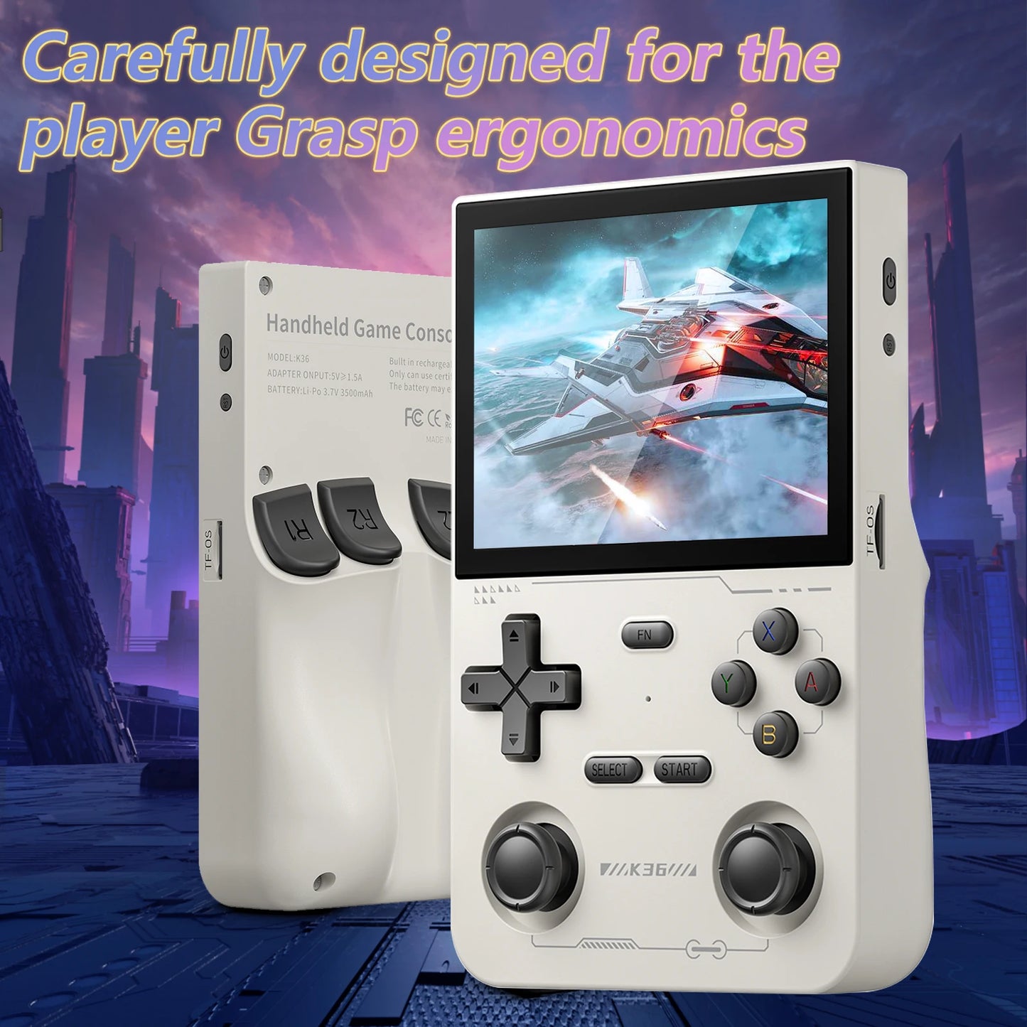 GAMINJA K36 Handheld Game Console 3.5Inch IPS 640x480 Screen Console