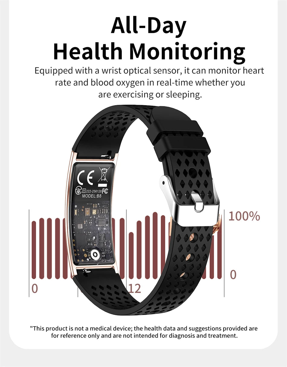 New Smart Bracelet Men Fitness Tracker IPX8 Waterproof Heart Rate Sleep Monitor
