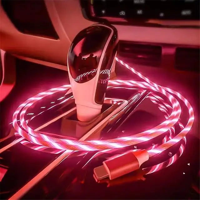 Metal Streamer & Glowing LED Charger Cables - Fast Charging Lightning Options