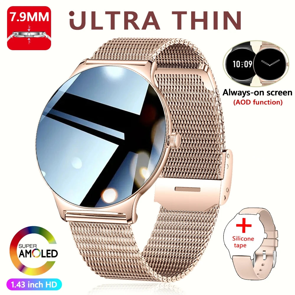 ChiBear Ultra Thin Fashion Smart Watch Women Screen Always Display Time
