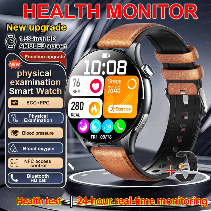 2026 New Smart Watch NFC ECG+PPG Blood oxygen Uric Acid Blood Pressure
