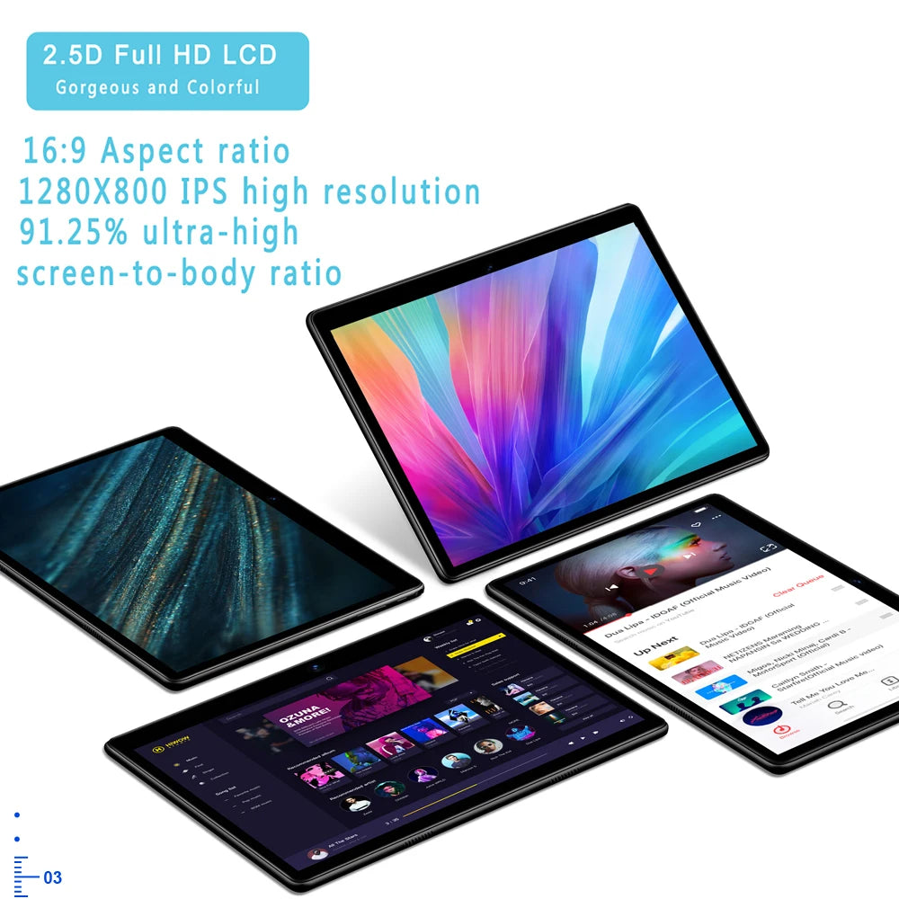 New Google 10.1 Inch HD Display Pad Octa Core Android 13 Tablets Dual SIM