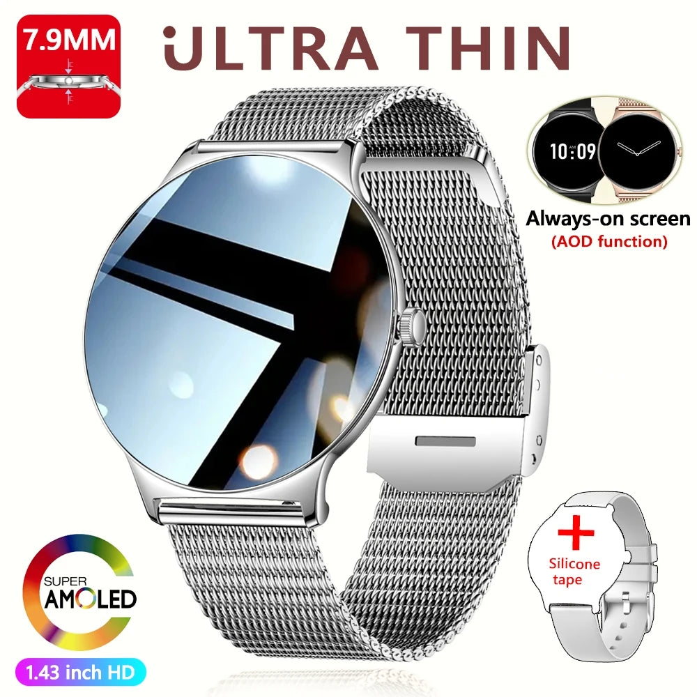 ChiBear Ultra Thin Fashion Smart Watch Women Screen Always Display Time