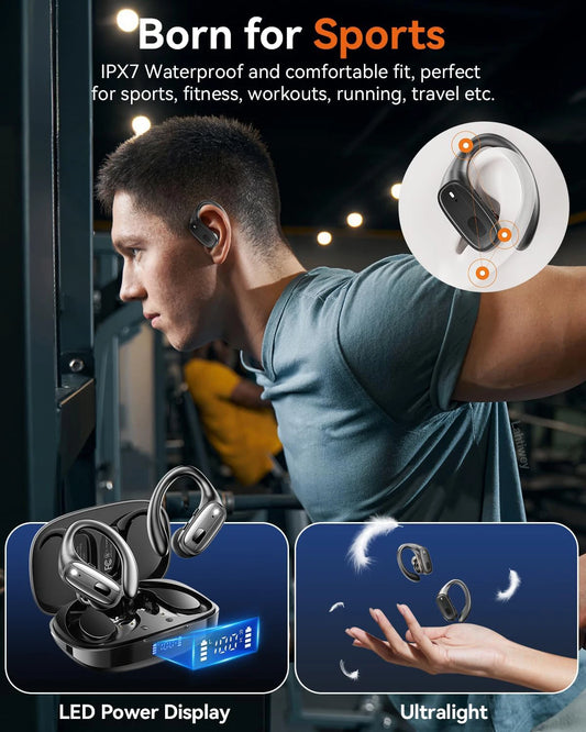 Sports Bluetooth 5.3 Headphones Wireless Earbuds Ear Buds with ENC
