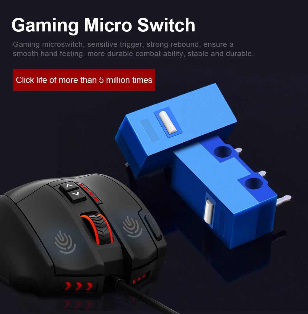 USB Wired RGB Gaming Mouse 24000 DPI SG8960 19 buttons programmable game
