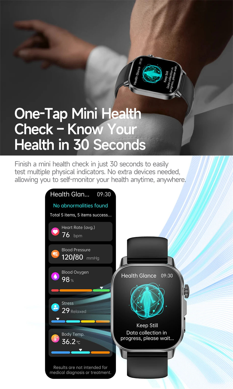 New Men Accurate Health Diagnosis ECG Smart Watch Blood Pressure Smartwatch