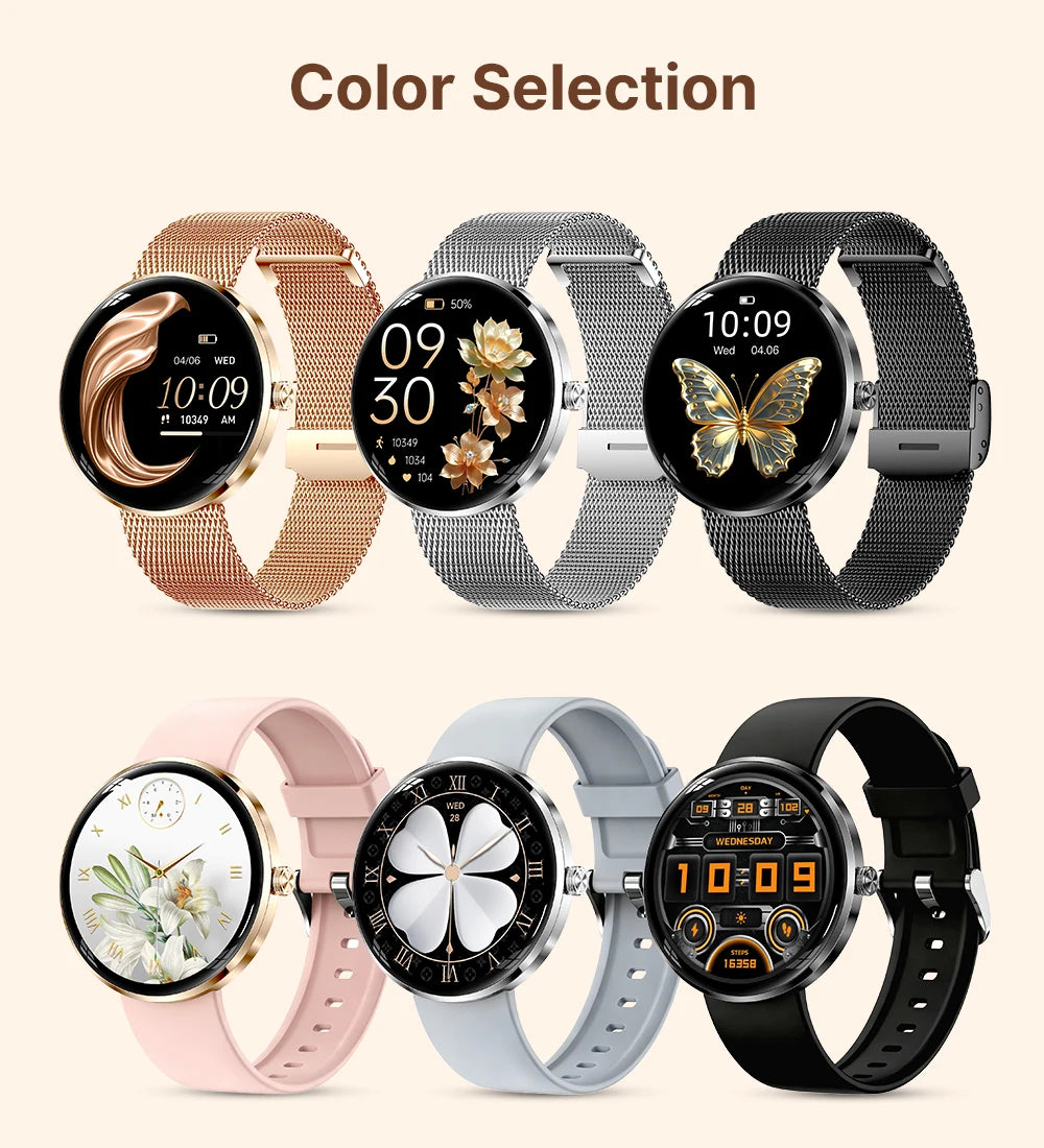 MEVADEN 8.5mm Ultra-thin Luxury Stainless Steel Smart Watch Women