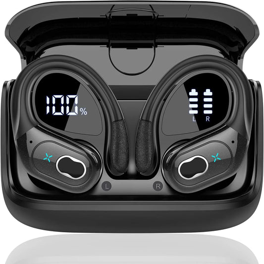 TWS Sports Earbuds Bluetooth 5.4 HIFI Bass Wireless Headphones LED Touch