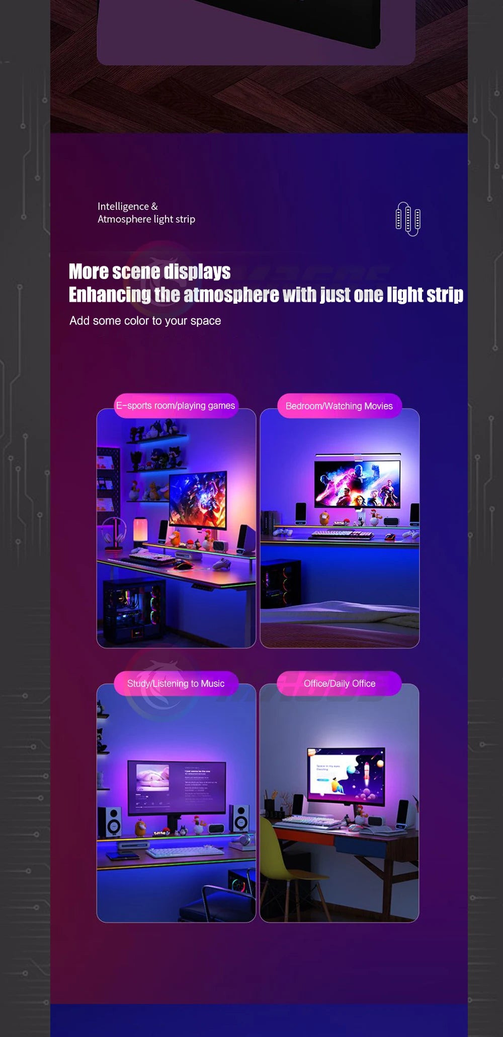 Skydimo Monitor Ambilight Lights PC E-Sport Gamer Ambient RGB Strip, Desktop