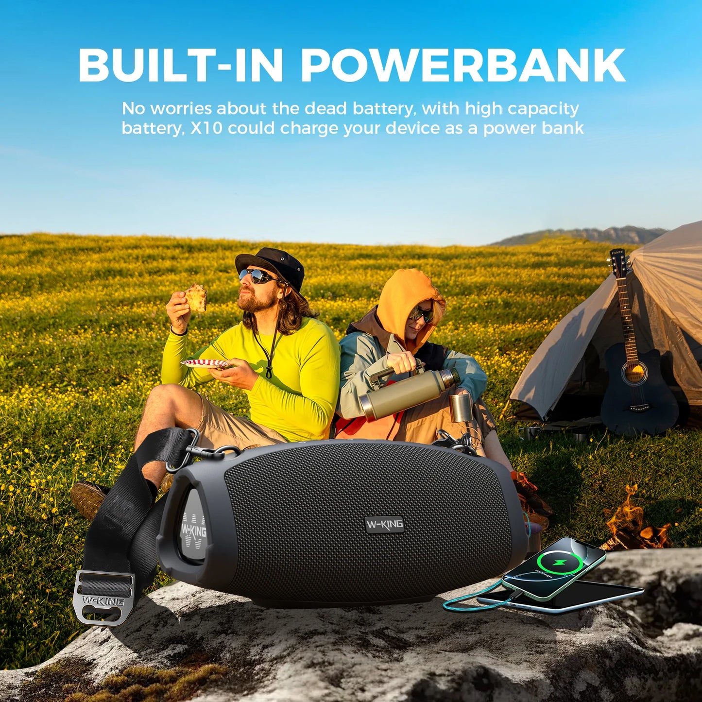 W-KING X10 Bluetooth Speaker, 120W Max Portable Loud Speakers Wireless
