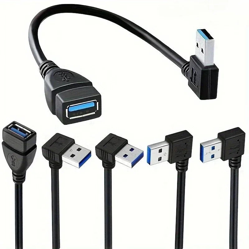 USB 3.0 Right Angle Extension Cable High-Speed Data & Fast Charging