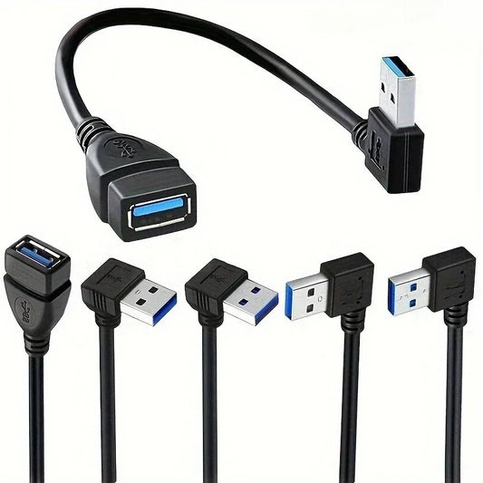 USB 3.0 Right Angle Extension Cable High-Speed Data & Fast Charging