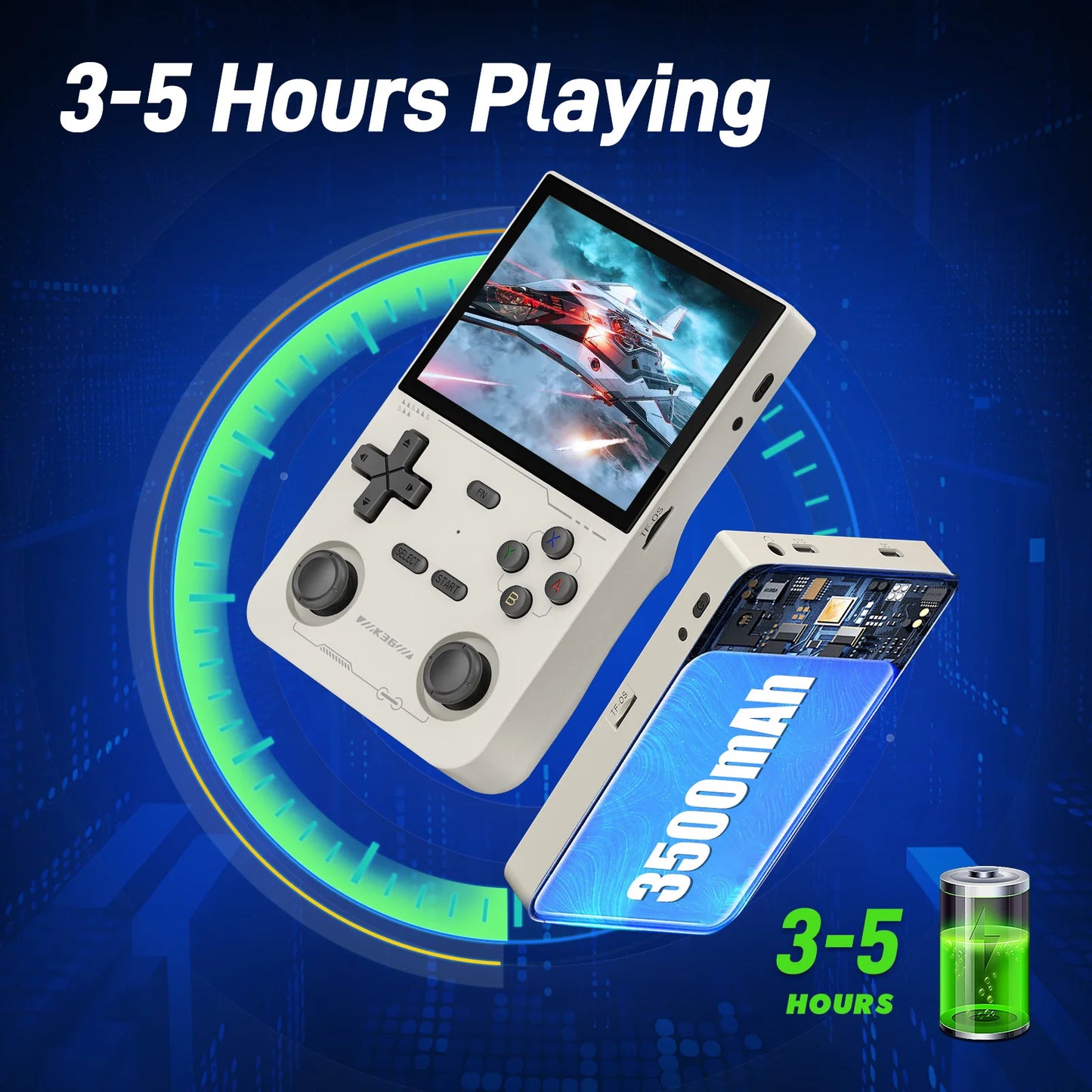 GAMINJA K36 Handheld Game Console 3.5Inch IPS 640x480 Screen Console
