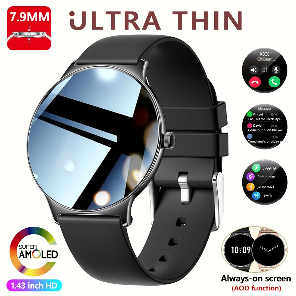 ChiBear Ultra Thin Fashion Smart Watch Women Screen Always Display Time