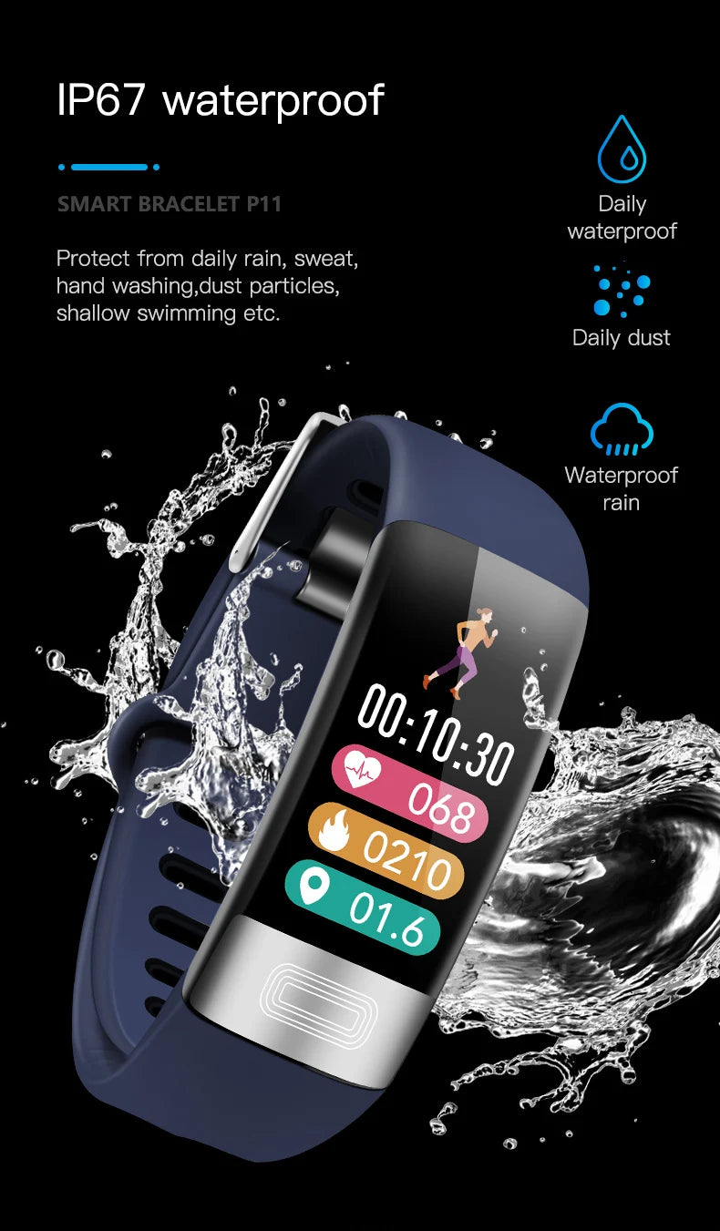 ECG+PPG Smart Wristband Fitness Tracker for Women Men Calorie Blood