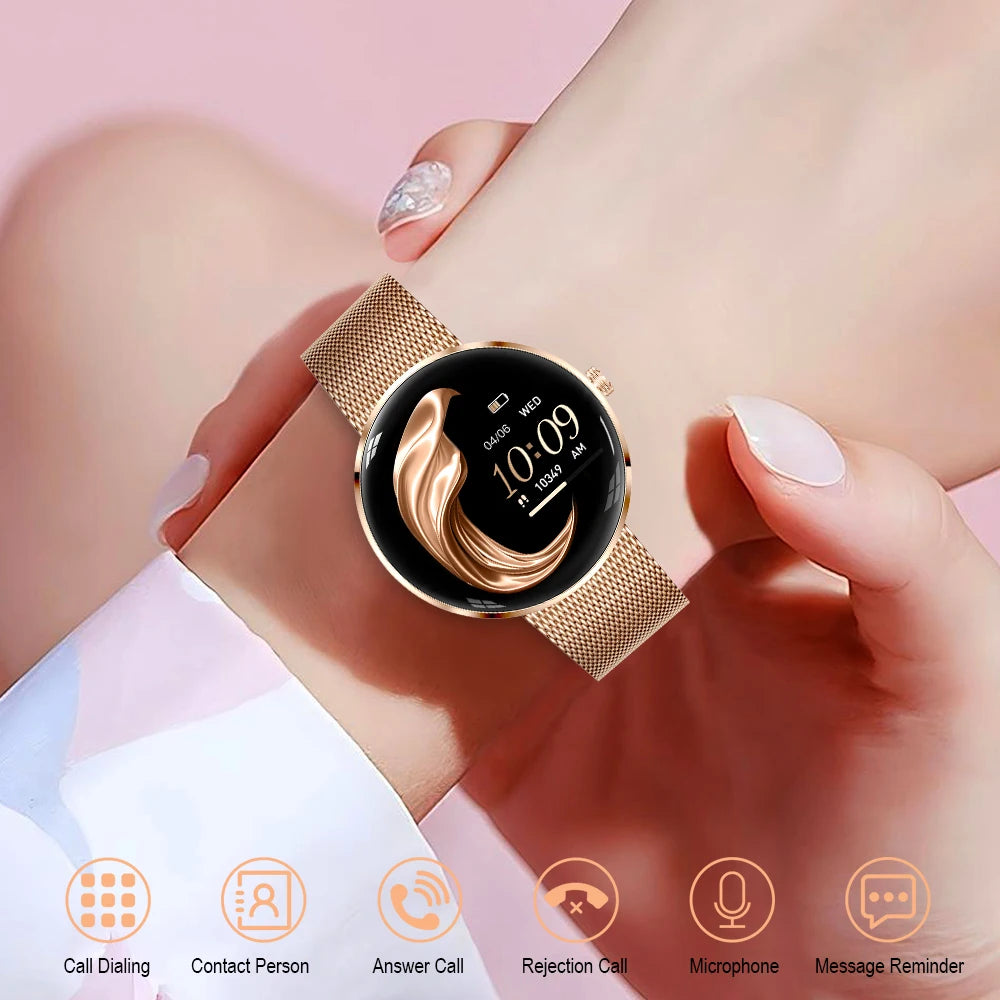 MEVADEN 8.5mm Ultra-thin Luxury Stainless Steel Smart Watch Women