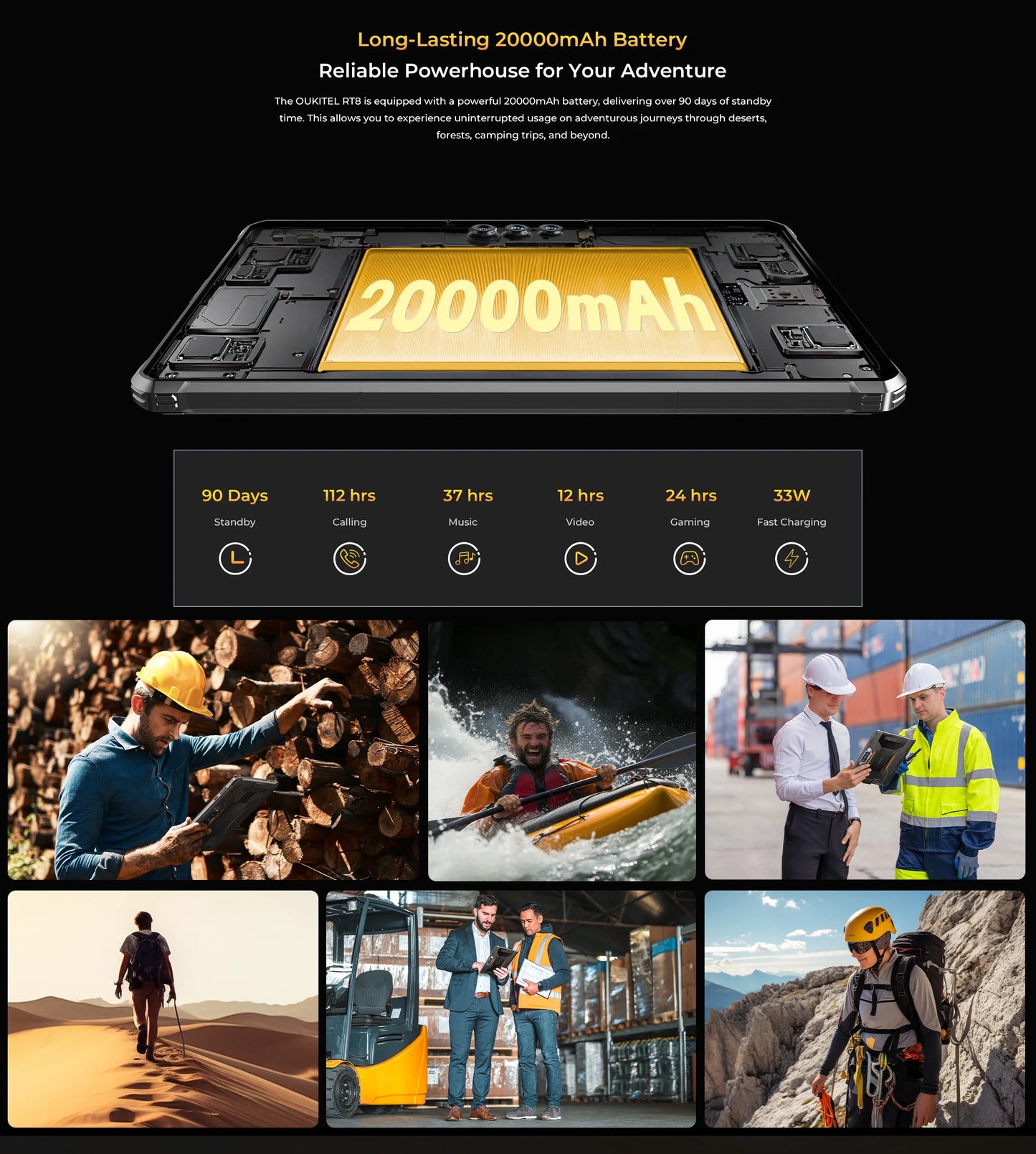 Oukitel RT8 Rugged Tablet G99 48MP Camera, NFC Tablets PC with Stand, Android 15