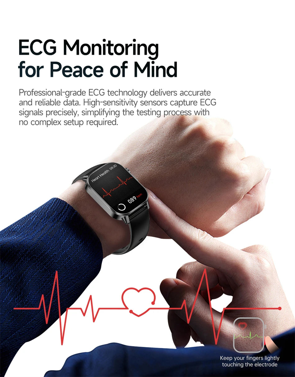 New Men Accurate Health Diagnosis ECG Smart Watch Blood Pressure Smartwatch