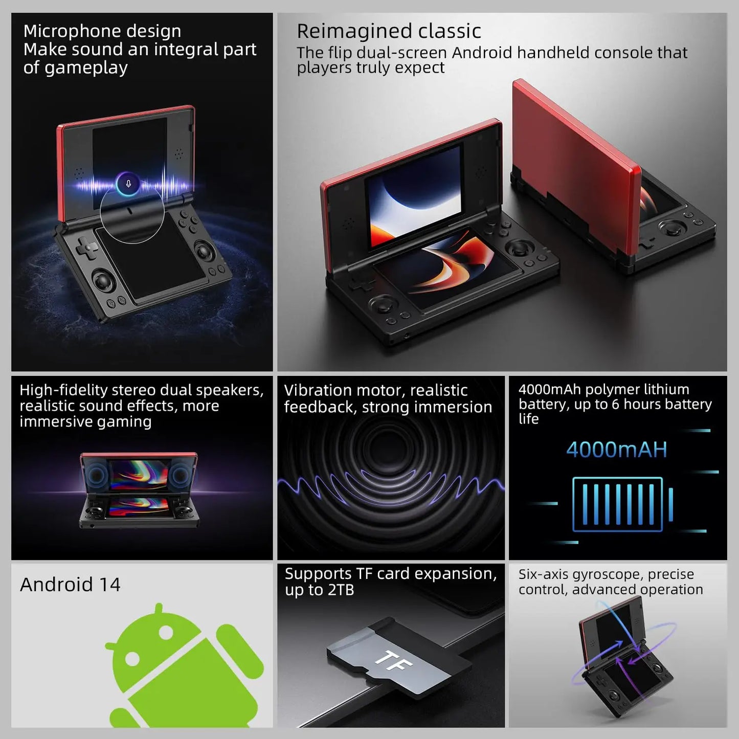 Handheld Game Consoles RG DS Retro Gaming Console Dual-screen Video Game