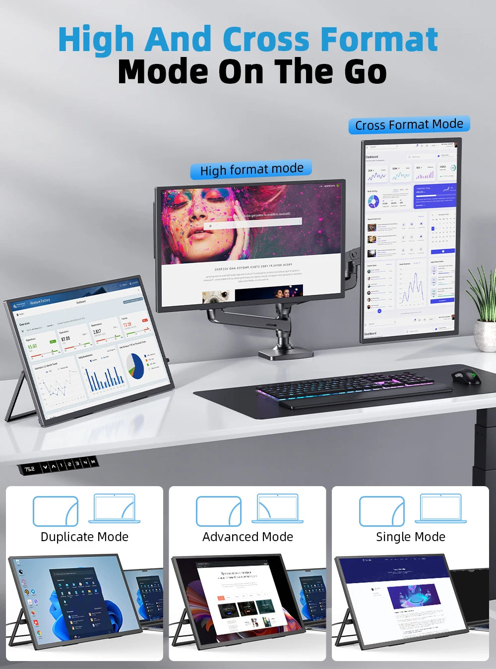 Portable Monitor Gaming Computer Display Ultra-Slim Extend Screen
