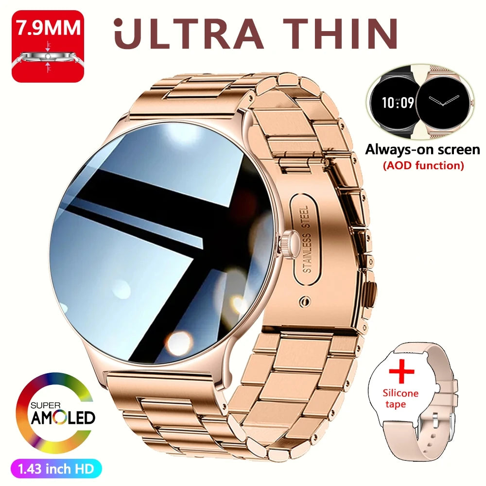 ChiBear Ultra Thin Fashion Smart Watch Women Screen Always Display Time