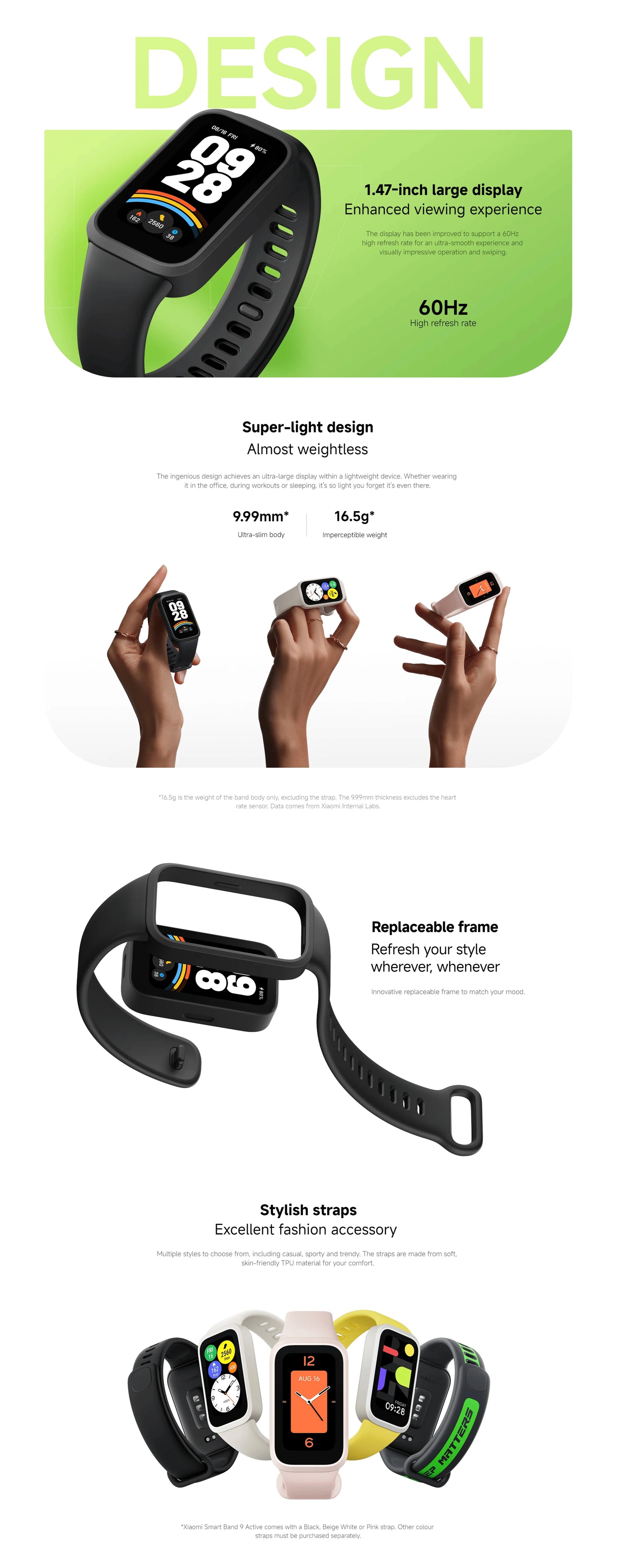 Xiaomi Mi Band 9 Active Global Version Smart Bracelet 9 Color 1.47" TFT Display