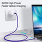 PD 240W USB Type C to Type C Fast Charging Cable For iPhone Macbook