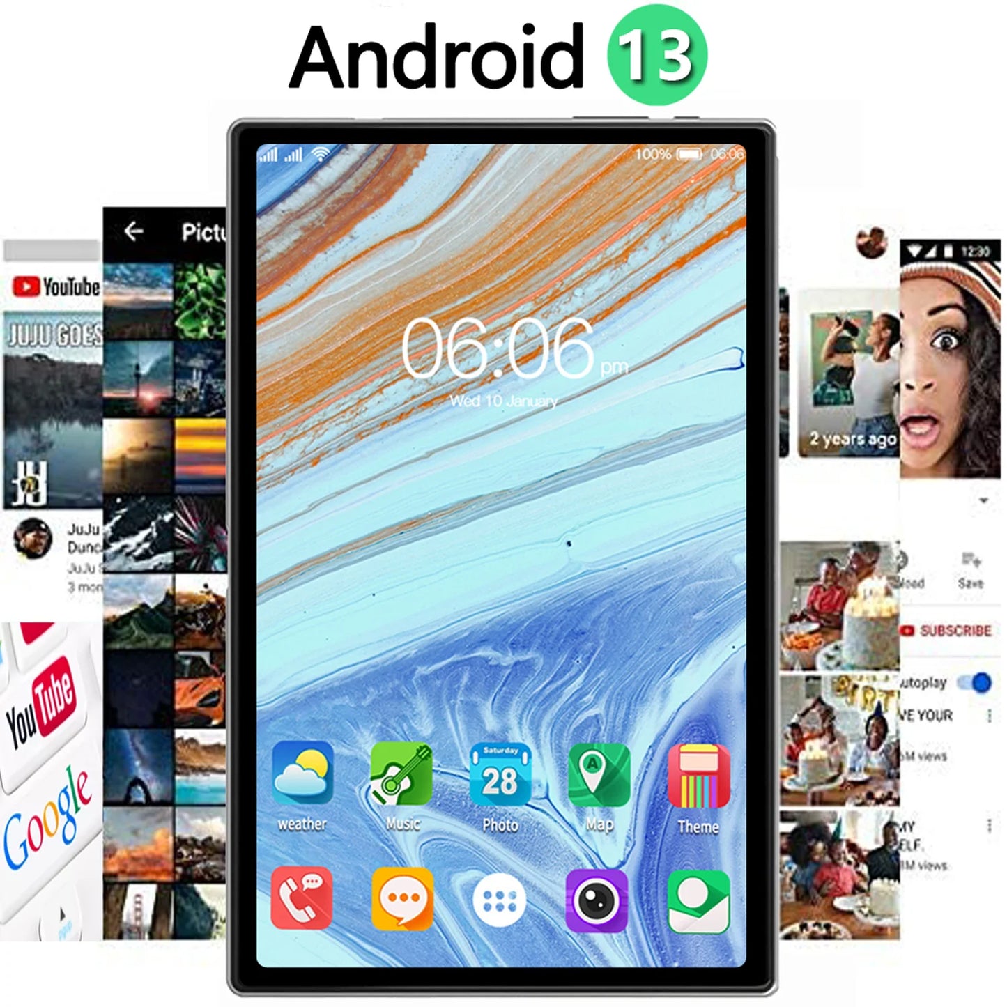 New Google 10.1 Inch HD Display Pad Octa Core Android 13 Tablets Dual SIM