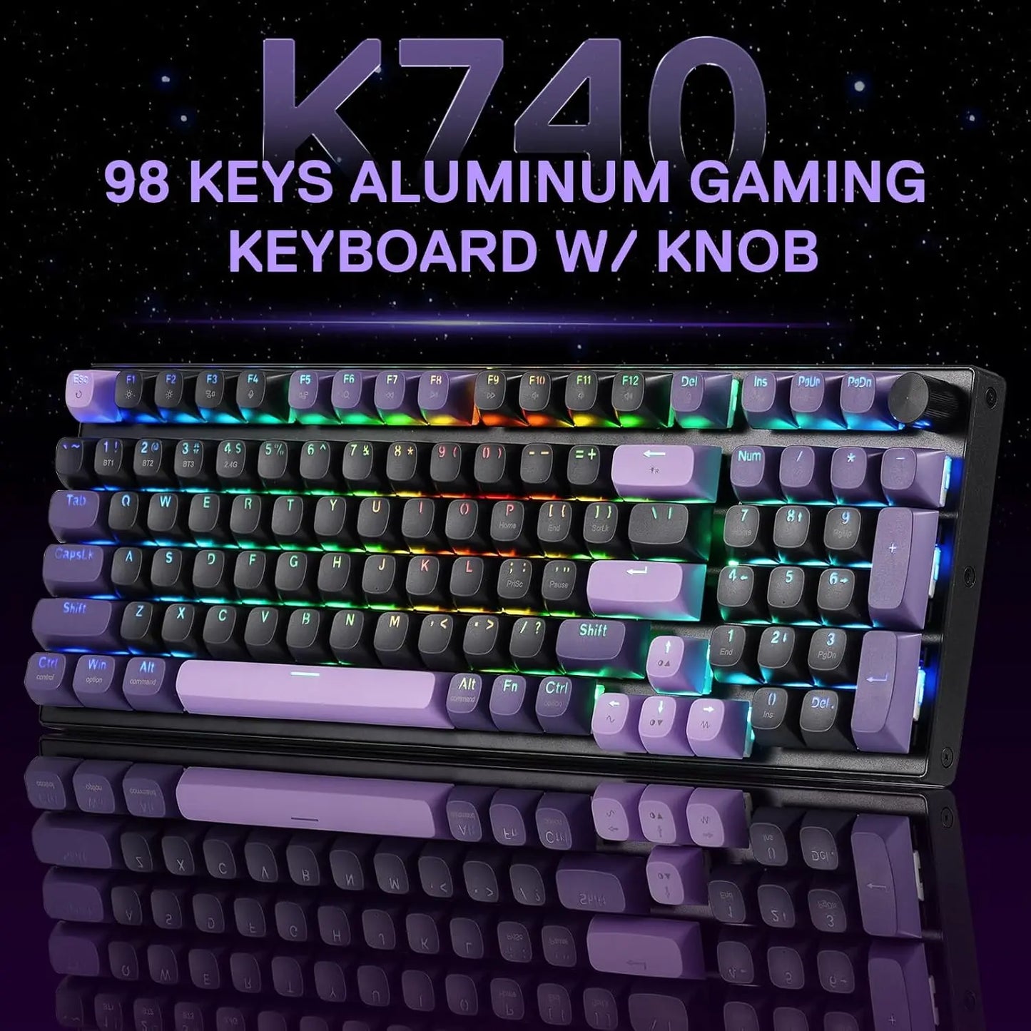 Redragon K740 PRO 98 Keys Wireless RGB Gaming Keyboard, Mechanical Keyboard