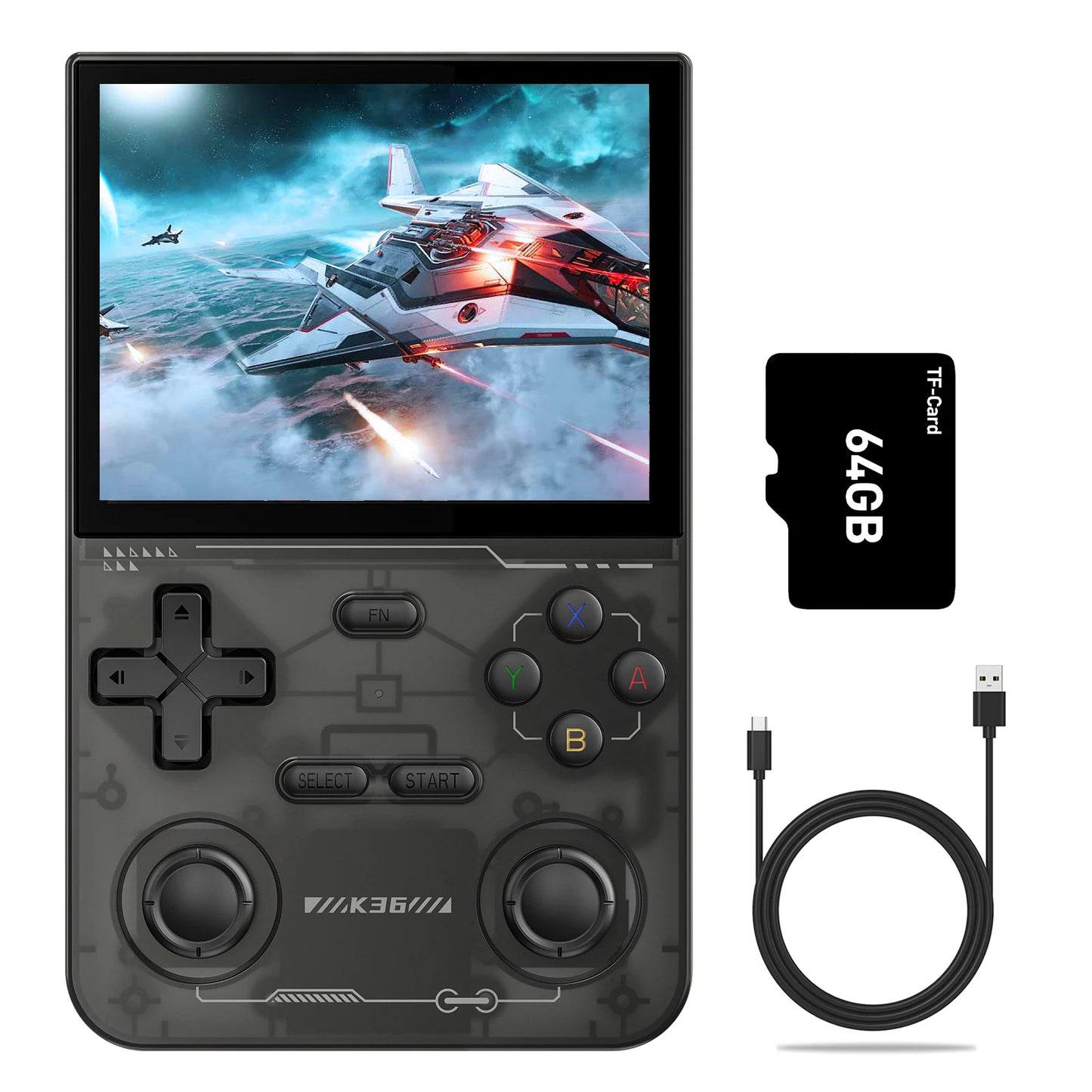 GAMINJA K36 Handheld Game Console 3.5Inch IPS 640x480 Screen Console