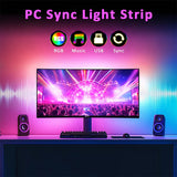 USB Computer Sync Light Strip PC Strip Lights 24 27 32 34 Inch Monitor RGB