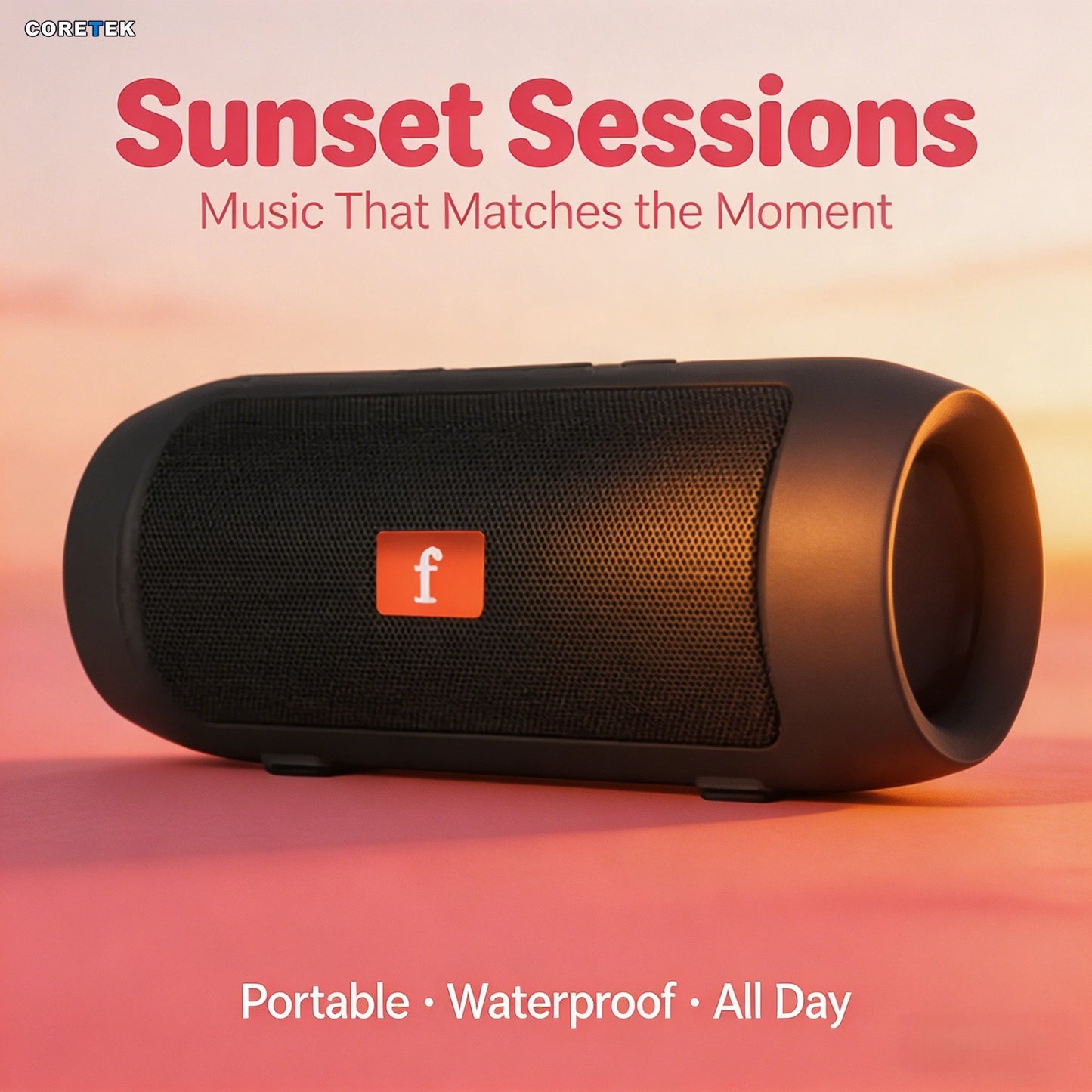 Portable Bluetooth Speaker, Stereo Surround, Mini for Travel & Home