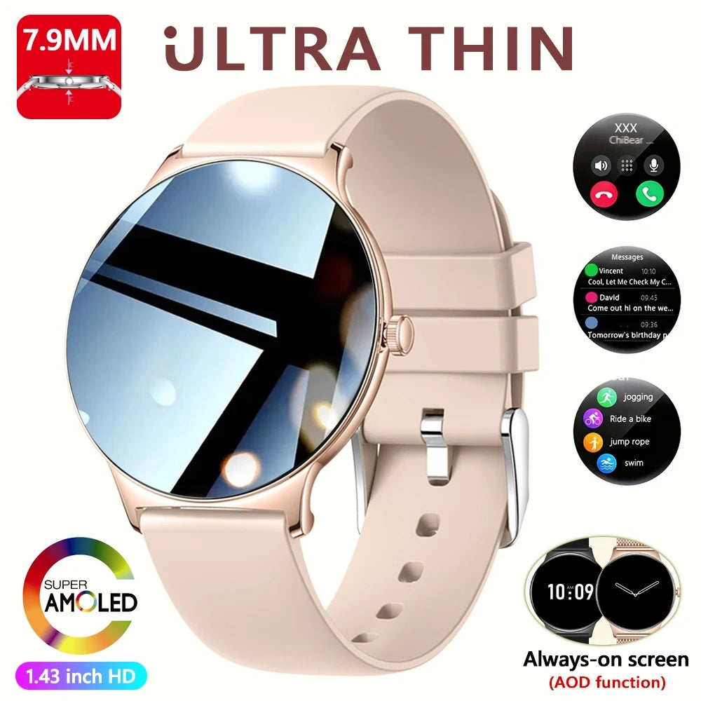 ChiBear Ultra Thin Fashion Smart Watch Women Screen Always Display Time