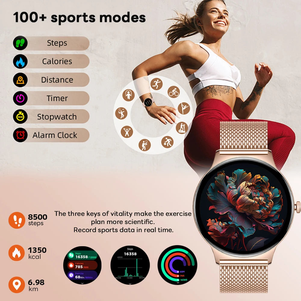 ChiBear Ultra Thin Fashion Smart Watch Women Screen Always Display Time